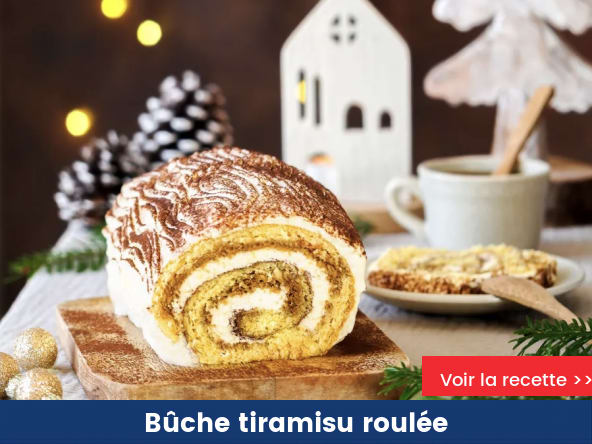 Bûche tiramisu roulée